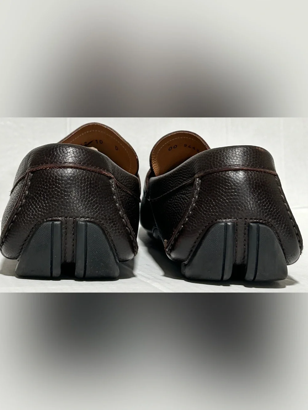 Salvatore Ferragamo Dark Brown Pebbled Leather Bit Loafers